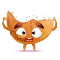 Funny cartoon cookie character with scary emotion isolated on white. Element for print, poster, postcard. vector