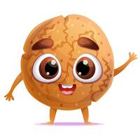 Funny smile cartoon cookies character isolated on white. Element for print, postcard design. vector