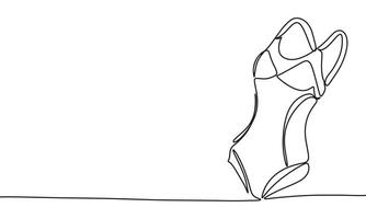 Swimsuit one line continuous. Line art Swimsuit . Hand drawn art. vector