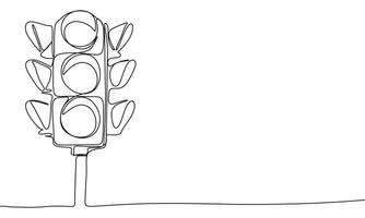 Light traffic one line continuous. Light traffic line art. Hand drawn art. vector