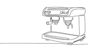Coffee machine one line continuous. Espresso machine line art. Hand drawn art. vector