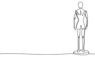 Mannequin one line line continuous. Line art mannequin. Hand drawn art. vector
