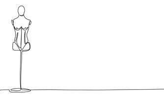 Mannequin one line line continuous. Line art mannequin. Hand drawn art. vector