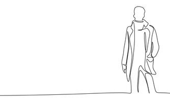 Fashion man silhouette one line line continuous. Line art man's silhouette. Hand drawn art. vector