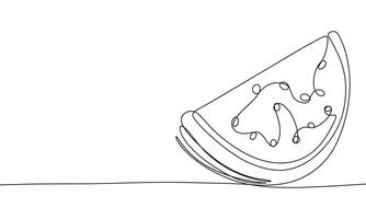 Watermelon one line continuous. Line art Watermelon. Hand drawn art. vector