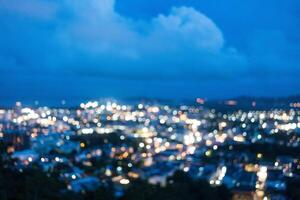 Blurred Photo cityscape with bokhe abstract background.