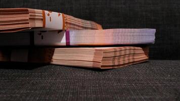 Stack of indonesian currency isolated photo