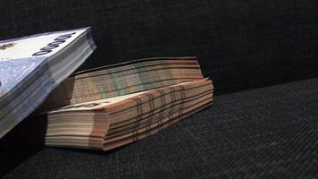 Stack of indonesian currency isolated photo