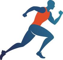 Illustration art of a runner running icon gradient silhouette vector