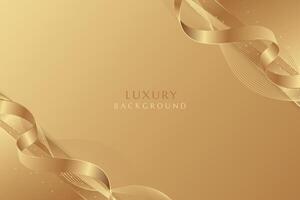 Realistic gold luxury abstract background. Elegant gradient luxury golden ribbon backdrop vector