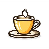 Coffee icon simple Coffee colored flat icon on isolated white background vector