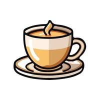 Coffee icon simple Coffee colored flat icon on isolated white background vector