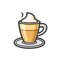 Coffee icon simple Coffee colored flat icon on isolated white background vector