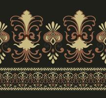 Ikat embroidery seamless paisley pattern, traditional ethnic style. Abstract Aztec style design for textures, fabric, clothing, wrapping, decoration. vector