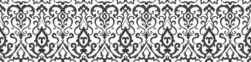 Abstract scrolling wood lines for assembling ethnic fabric patterns. Colorless decorative pattern vector