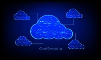 cloud computing concept futuristic connection network security communication information on cyber tech vector