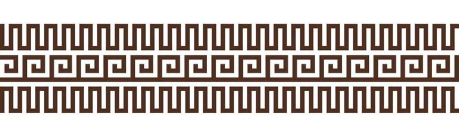 Greek key seamless border pattern collection. Decorative ancient meander, Greece ornament with repeated geometric motifs vector