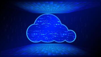cloud computing concept futuristic connection network security communication information on cyber tech vector
