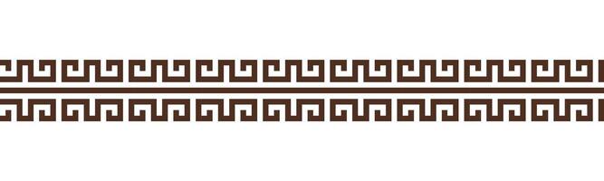 Greek key seamless border pattern collection. Decorative ancient meander, Greece ornament with repeated geometric motifs vector