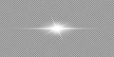 White horizontal light effect of lens flares vector