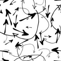 Seamless pattern with black hand drawn arrows vector