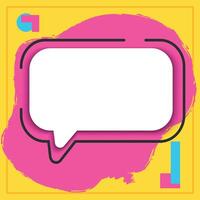 Blank quote frame template. Empty speech bubble with space for text. Bright colorful shapes. illustration vector