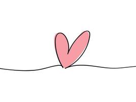 Heart continuous one line drawing. Valentines Day trendy minimalist concept. illustration vector
