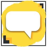 Blank quote frame template. Empty speech bubble with space for text. Bright yellow shapes. illustration vector