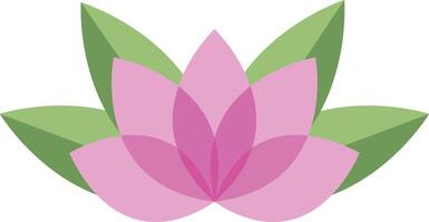Lotus flower simple flat icon isolated on white background. illustration vector