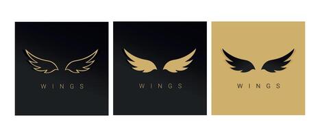 Wings logo set in different colors. illustration vector