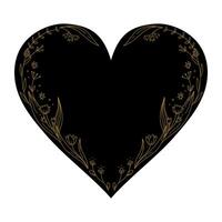 Heart template decorated with botanical elements in boho style. Heart with blank space and floral arrangement. illustration vector