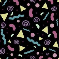 Seamless pattern of different doodle shapes in childish style. illustration vector