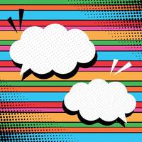 Retro pop art style template with speech bubbles. illustration vector