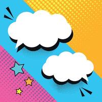 Speech bubbles template in retro pop art style. illustration vector