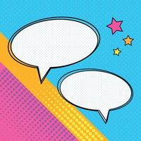 Pop art style template with speech bubbles. illustration vector