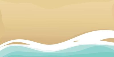 Blue sea and beach summer banner background with sand and waves. Blank space for text. illustration vector