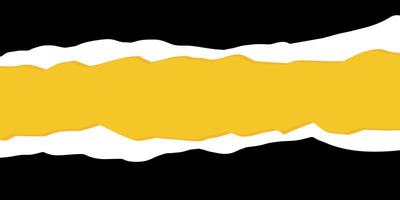 Cut and torn paper banner with empty space for text. Black and yellow template. illustration vector