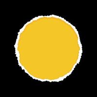 Cut and torn paper round shape template with empty space for text. Black and yellow template. illustration vector