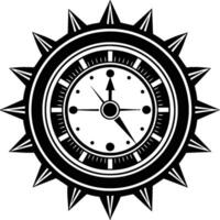 black and white clock isolated on white background eps 10 vector