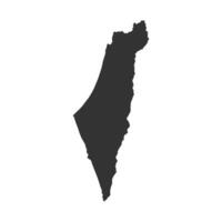 Map of Israel silhouette in black style shape. vector