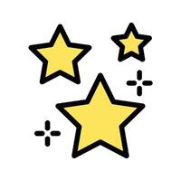Stars Icon Stellar Design in Flat Line Color Style vector
