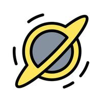 Black Hole Icon Cosmic Design in Flat Line Color Style vector