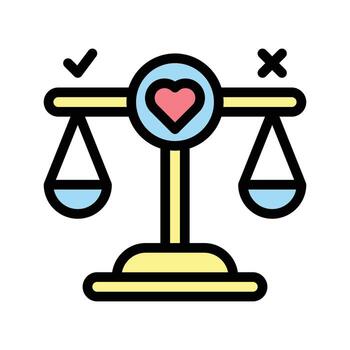 Morality Icon Ethical Design in Flat Lineal Color Style vector