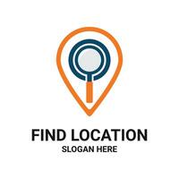 explore location logo design concept with magnifying icon vector