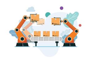Automation robot arm machine. smart factory industrial. vector