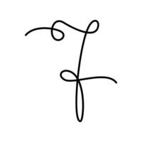 Number seven continuous line. 7 Hand lettering design concept in minimalist style. Line Art concept. Isolate. EPS . Cards, poster, banner, brochure, price, label or web, promo inscription idea vector