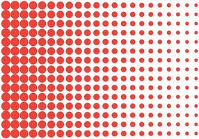 Red dot gradient pattern. Red circular shape pattern illustration isolated on white vector