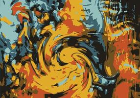Abstract color painting. Illustration swirl brushstroke technique for background design. vector