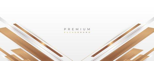 Luxury White and Gold Background with Golden Lines and Paper Cut Style. Premium Gray and Gold Background for Award, Nomination, Ceremony, Formal Invitation or Certificate Design vector
