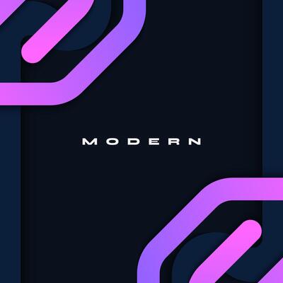 Abstract and Modern Background with Purple Gradient Lines Isolated on Dark Background